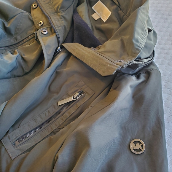 Michael Kors Anorak Rain Coat Women Large Trench Hood Utility‎ Gorpcore - Picture 7 of 16